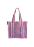 Hand block-printed mini tote bag in pink provence print, 100% cotton