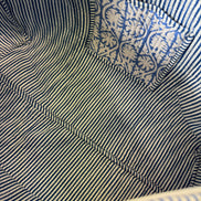 Hand block-printed overnight bag in blue tropez print, 100% cotton