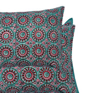 Hand block-printed pillowcase pair in iona pink print, 100% cotton