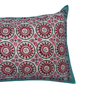 Hand block-printed pillowcase pair in iona pink print, 100% cotton