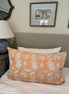 Hand block-printed pillowcase pair in ochre seashell print, 100% cotton