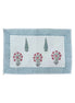 Hand block-printed quilted cushion/pillowcase in pink flower & cypress print, 100% cotton