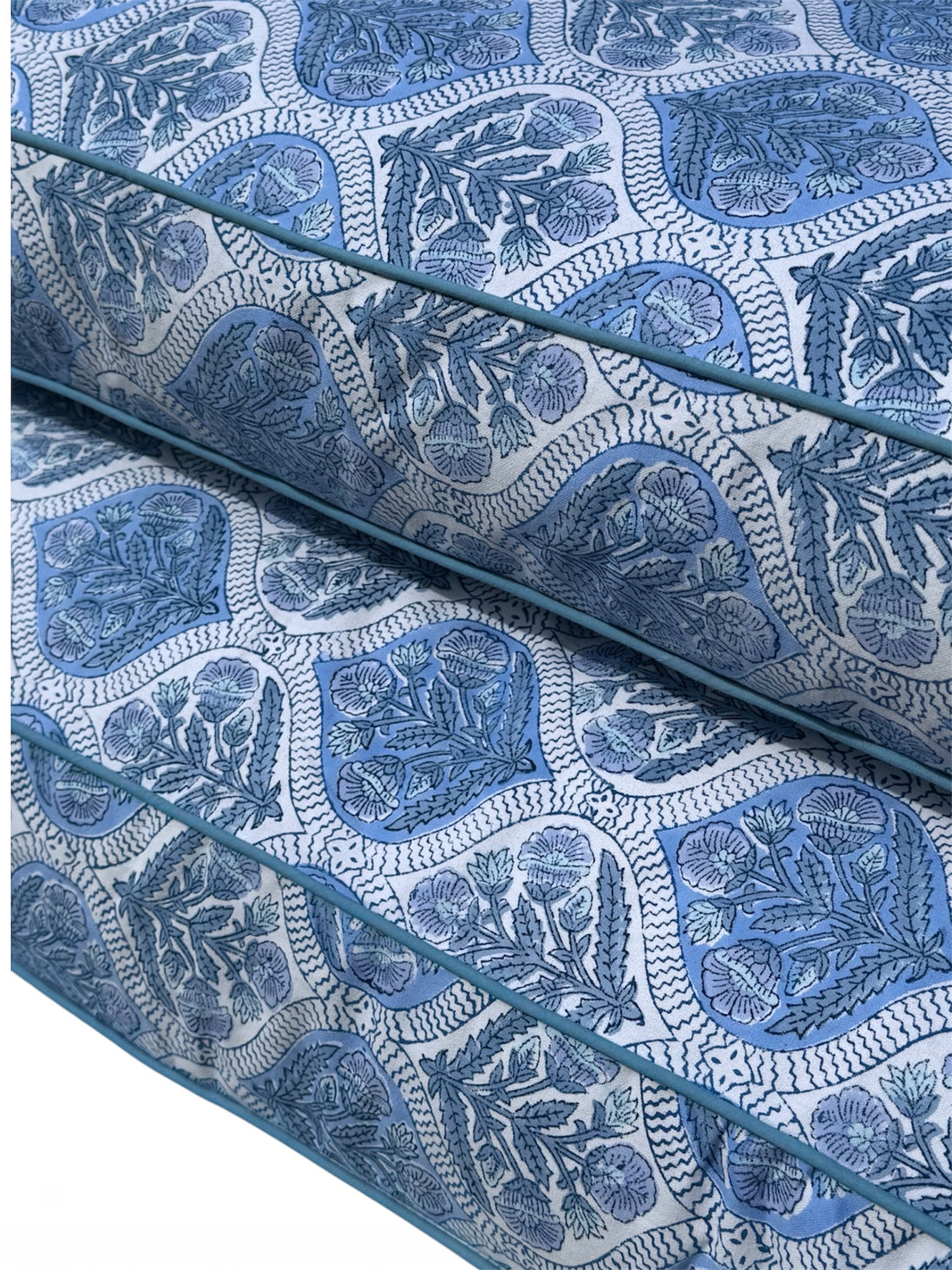 'Blue Shrub' Hand Block Printed Washable Dog Bed